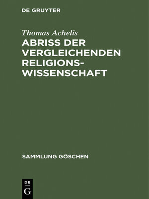 cover image of Abriß der vergleichenden Religionswissenschaft